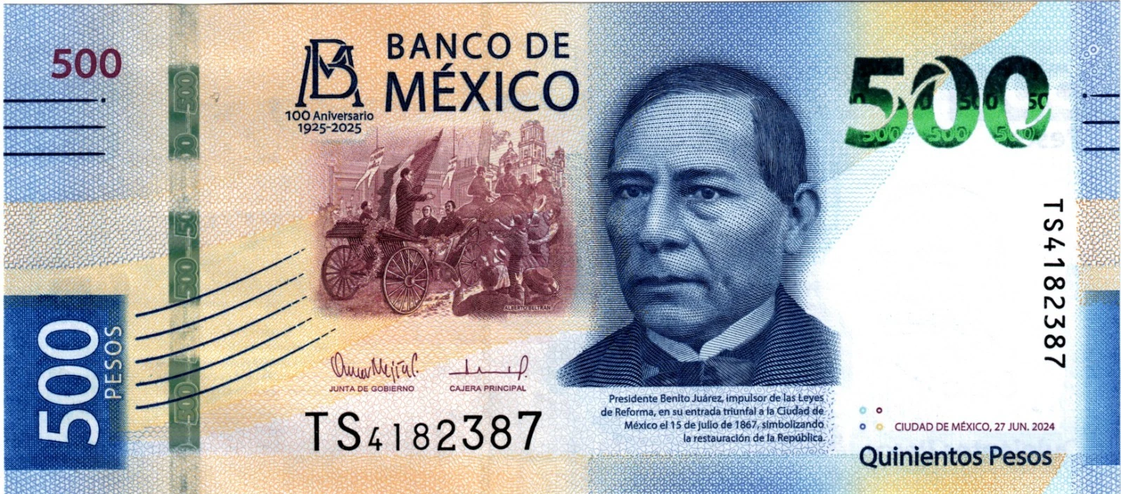 The 500 Peso Note: Benito Juárez & the Gray Whale